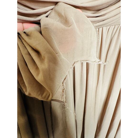 RONNY KOBO Brown Tan One Shoulder Neckline Pleated Bodice Killian Gown Size M - Picture 9 of 15